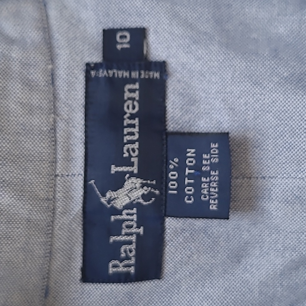 Ralph Lauren Blue Label Men's Denim Button Down w/ Embroidered Pocket - Size 10 - Picture 6 of 7